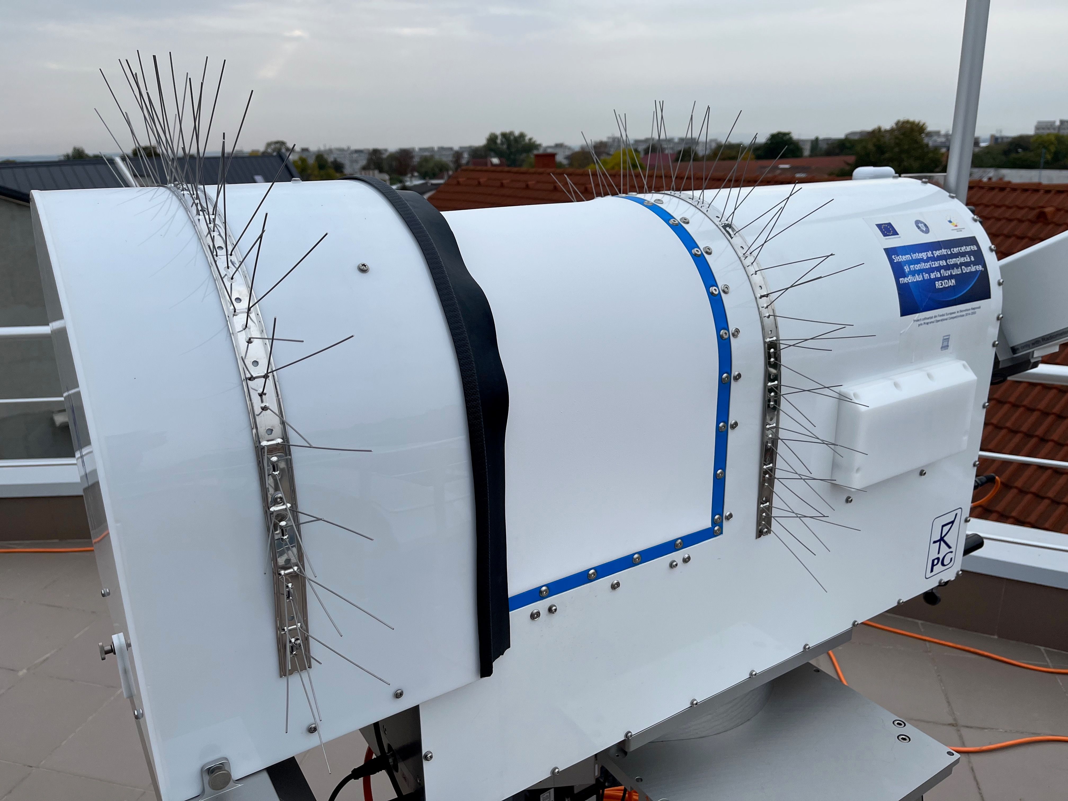 Detail of the RPG HATPRO radiometer housing on the university rooftop